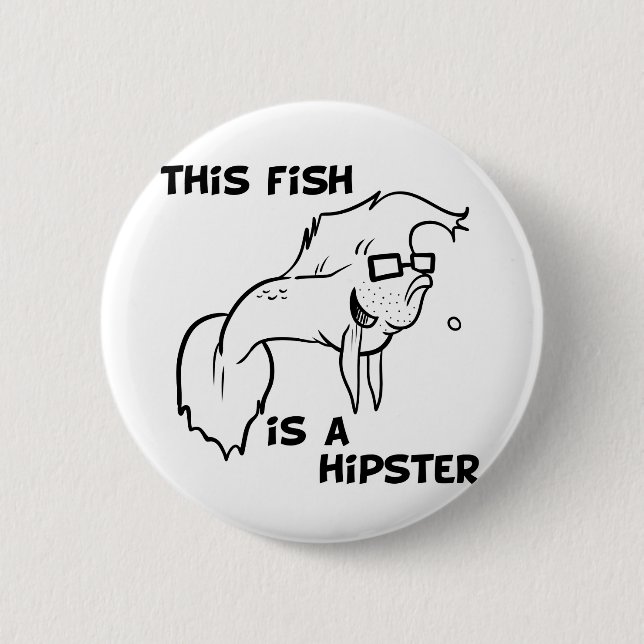 Badge Rond 5 Cm Poissons de hippie (Devant)