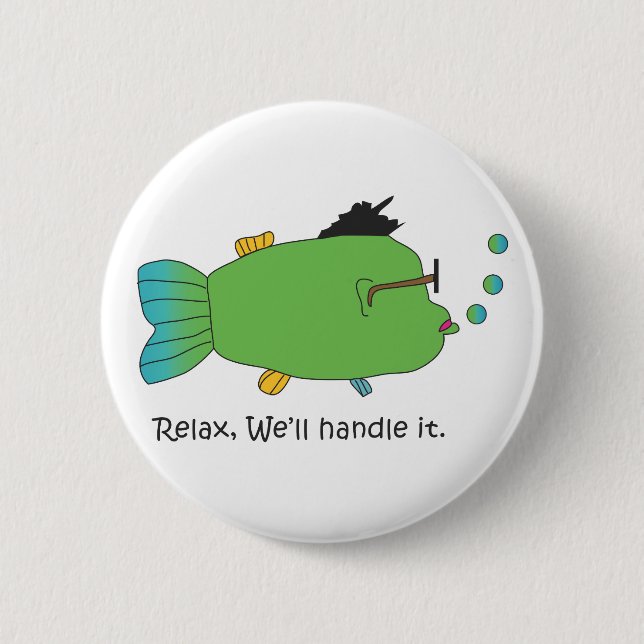 Badge Rond 5 Cm Poissons de ronflement (Devant)