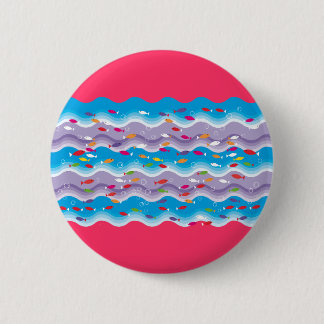Badge Rond 5 Cm poissons en mer