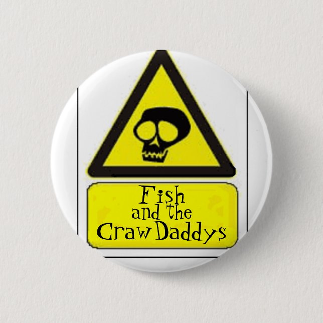 Badge Rond 5 Cm Poissons et le bouton de CrawDaddys (Devant)