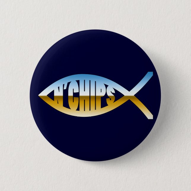 Badge Rond 5 Cm Poissons Ne Chips (Devant)