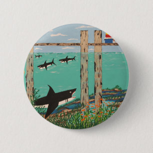 Badge Rond 5 Cm Poissons ne mordant pas aujourd'hui