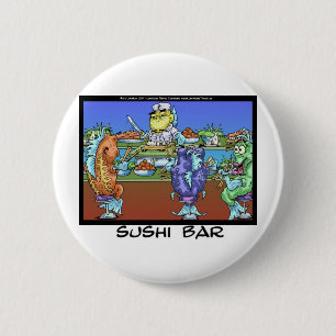 Badge Rond 5 Cm Poissons Rencontrent les Marchés alias Cadeaux Drô