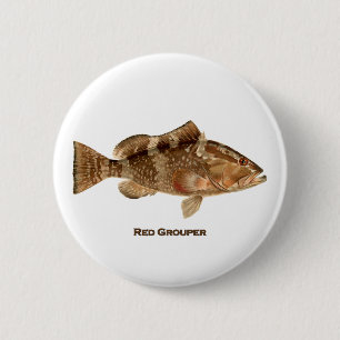 Badge Rond 5 Cm Poissons rouges de mérou
