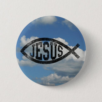 Badge Rond 5 Cm Poissons vintages Ichthys de Jésus de style