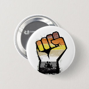 Badge Rond 5 Cm Poitrine d'ours Poing