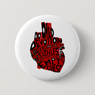 Badge Rond 5 Cm poitrine vide : coeur anatomique