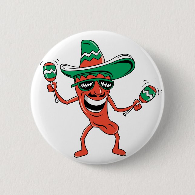 Badge Rond 5 Cm Poivre de piment de danse (Devant)