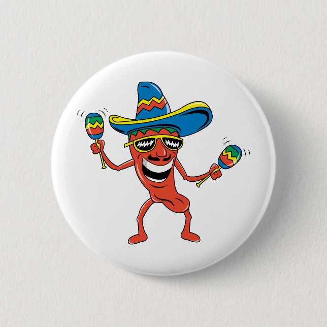 Badge Rond 5 Cm Poivre de piment mexicain (Devant)