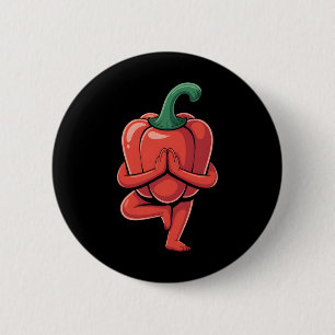 Badge Rond 5 Cm Poivron Yoga 