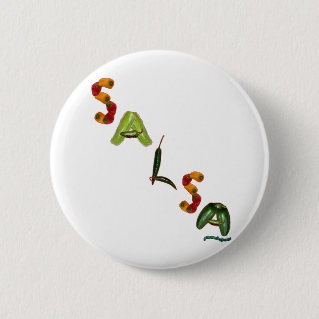 Badge Rond 5 Cm Poivrons de piment de Salsa (Devant)