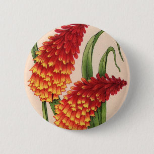 Badge Rond 5 Cm pokers chauds rouges couteaux fleurs