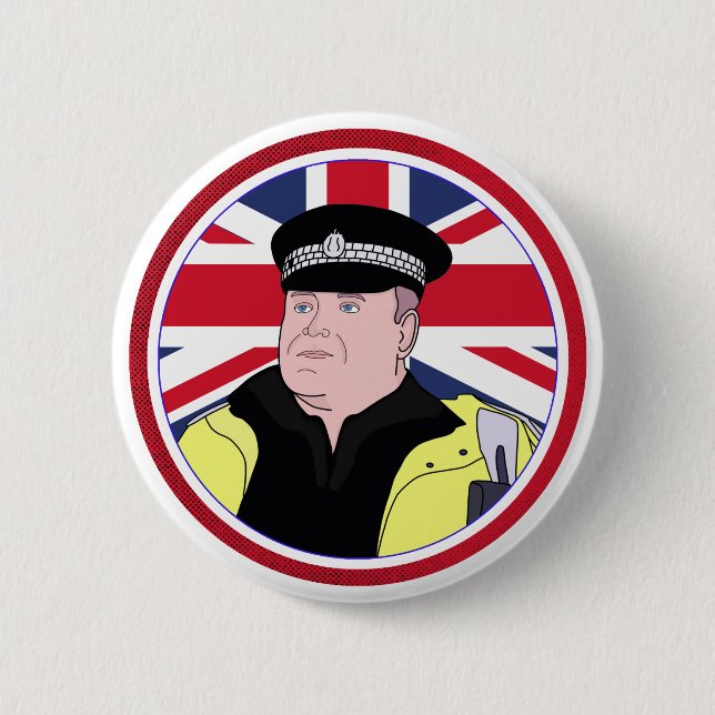 Badge Rond 5 Cm Police britannique (Devant)