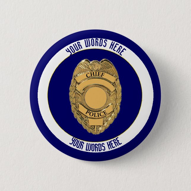 Badge Rond 5 Cm Police Chef de l'insigne Bouclier personnalisé (Devant)
