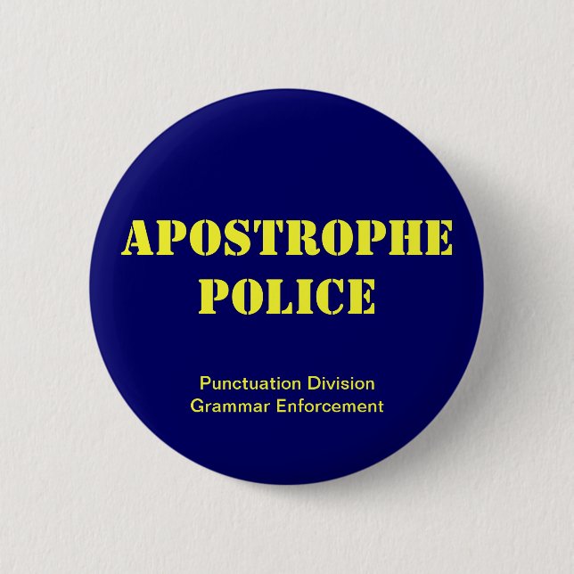 Badge Rond 5 Cm Police d'apostrophe (Devant)