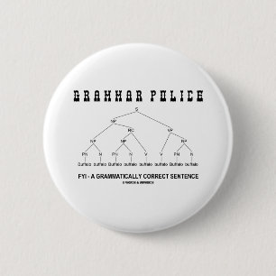 Badge Rond 5 Cm Police de grammaire (Buffalo 8 fois corrigent la