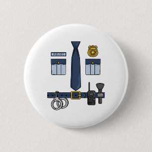 Badge Rond 5 Cm Police d'Halloween