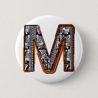 Badge Rond 5 Cm Police du ` s d'Inca, lettre M