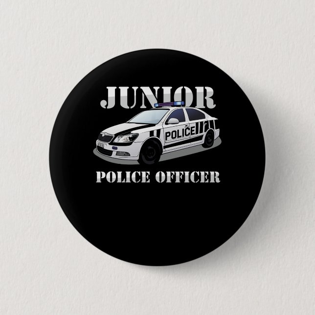 Badge Rond 5 Cm Police Junior Police Policier Police Voiture Cop G (Devant)