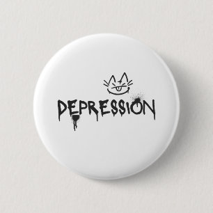 Badge Rond 5 Cm Police Sassy Cat_Depression Spraypaint