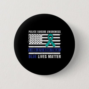Badge Rond 5 Cm Police Sensibilisation au suicide Bleu Vit la loi
