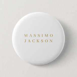 Badge Rond 5 Cm Police Serif Minimaliste de Couleur Or