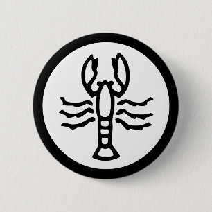 Badge Rond 5 Cm Police Zodiac : CANCER + vos couleurs et idées