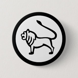 Badge Rond 5 Cm Police Zodiac : LEO + vos couleurs et idées