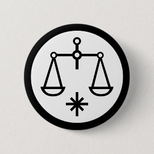 Badge Rond 5 Cm Police Zodiac : LIBRA + vos couleurs et idées
