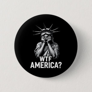Badge Rond 5 Cm Politique Et Démocratie Anti-Trump Avec L'Amérique