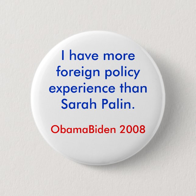 Badge Rond 5 Cm Politique extérieure de Palin (Devant)