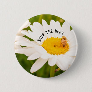 Badge Rond 5 Cm Pollinateur Sauvez Les Abeilles Fleur Jardin Faisy