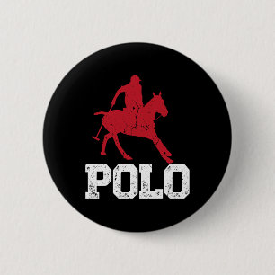 Badge Rond 5 Cm Polo Joueurs Horseback équitation Cheval Equestre 