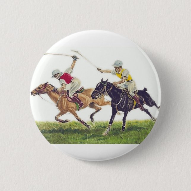 Badge Rond 5 Cm Polo Ponies (Devant)