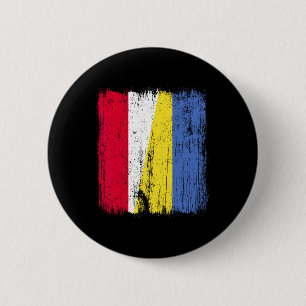 Badge Rond 5 Cm Pologne Ukraine Drapeau Demi Patrimoine Polonais U