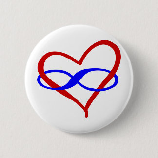 Badge Rond 5 Cm Poly infini de coeur