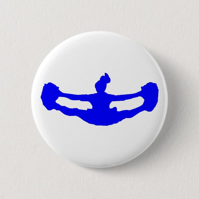 Badge Rond 5 Cm POM-POM GIRL bleu (Devant)
