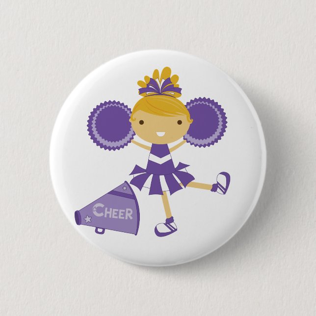 Badge Rond 5 Cm Pom-pom girl dans le pourpre (Devant)