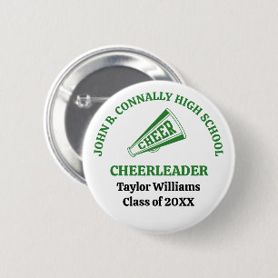 Badge Rond 5 Cm Pom-pom girl de lycée verte personnalisée