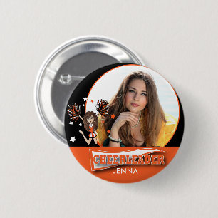 Badge Rond 5 Cm Pom-pom girl - DO-IT-YOURSELF Photo - Orange