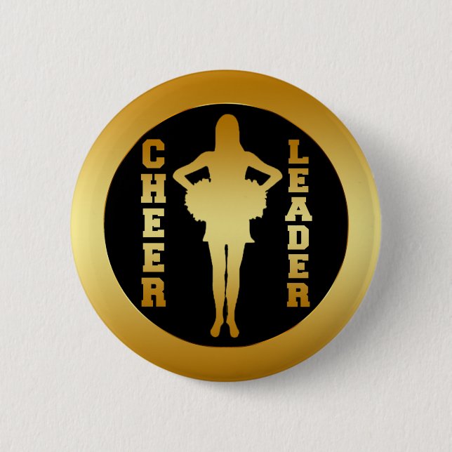 BADGE ROND 5 CM POM-POM GIRL D'OR (Devant)