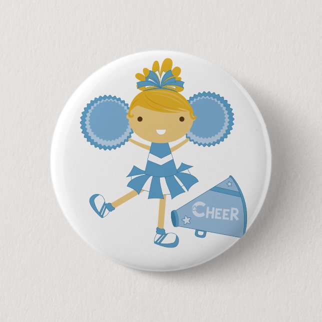 Badge Rond 5 Cm Pom-pom girl en bleu (Devant)