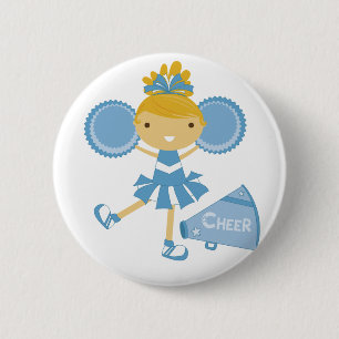 Badge Rond 5 Cm Pom-pom girl en bleu