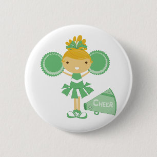 Badge Rond 5 Cm Pom-pom girl en vert