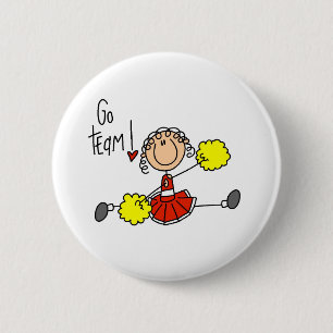Badge Rond 5 Cm Pom-pom girl rouge