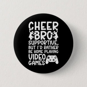 Badge Rond 5 Cm Pom-Pom Girl Soutien De Frère De Pom-Pom Girl