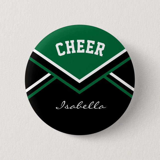 Badge Rond 5 Cm Pom-pom girl vert foncé (Devant)