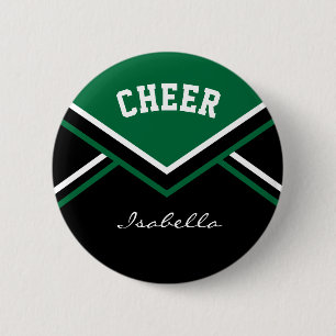 Badge Rond 5 Cm Pom-pom girl vert foncé