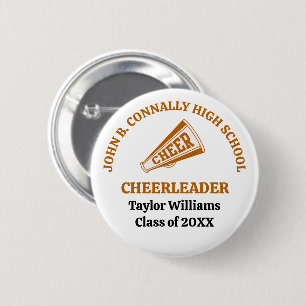 Badge Rond 5 Cm Pom-pom personnalisé de l'école secondaire Orange