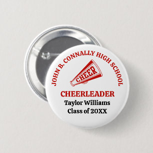 Badge Rond 5 Cm Pom-pom personnalisé de l'école secondaire rouge